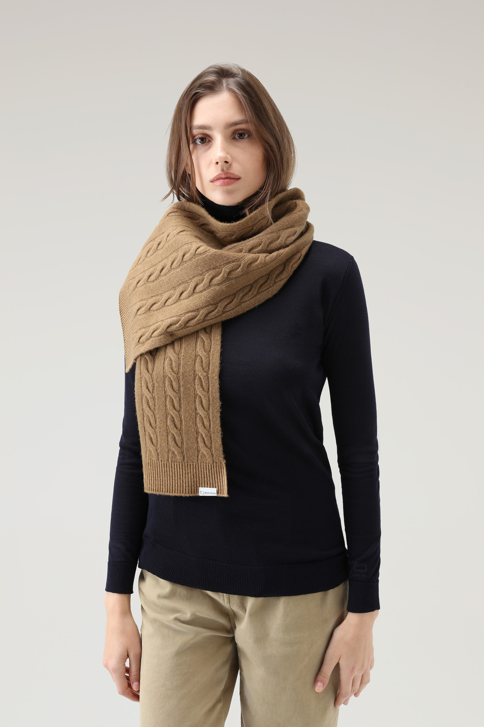 Wool Scarf - Dark brown - Ladies