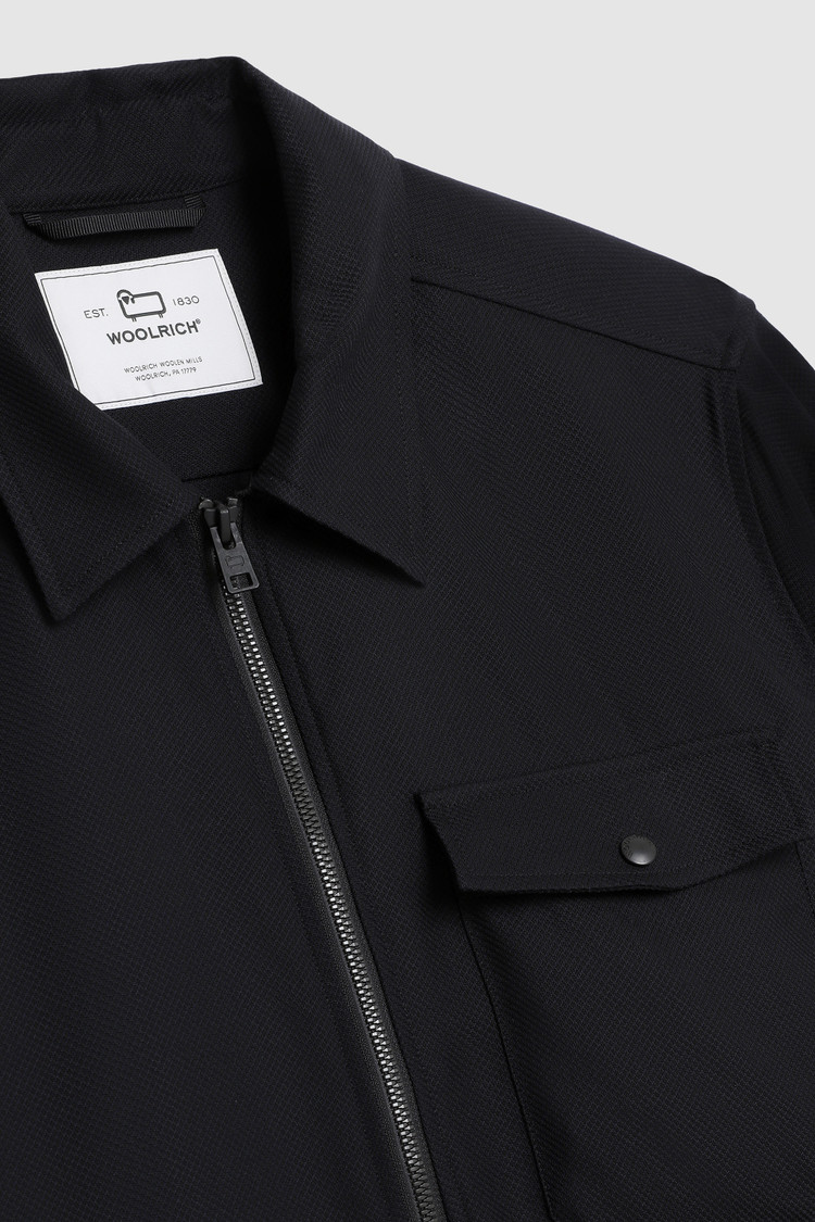 Merino cool wool textured Overshirt