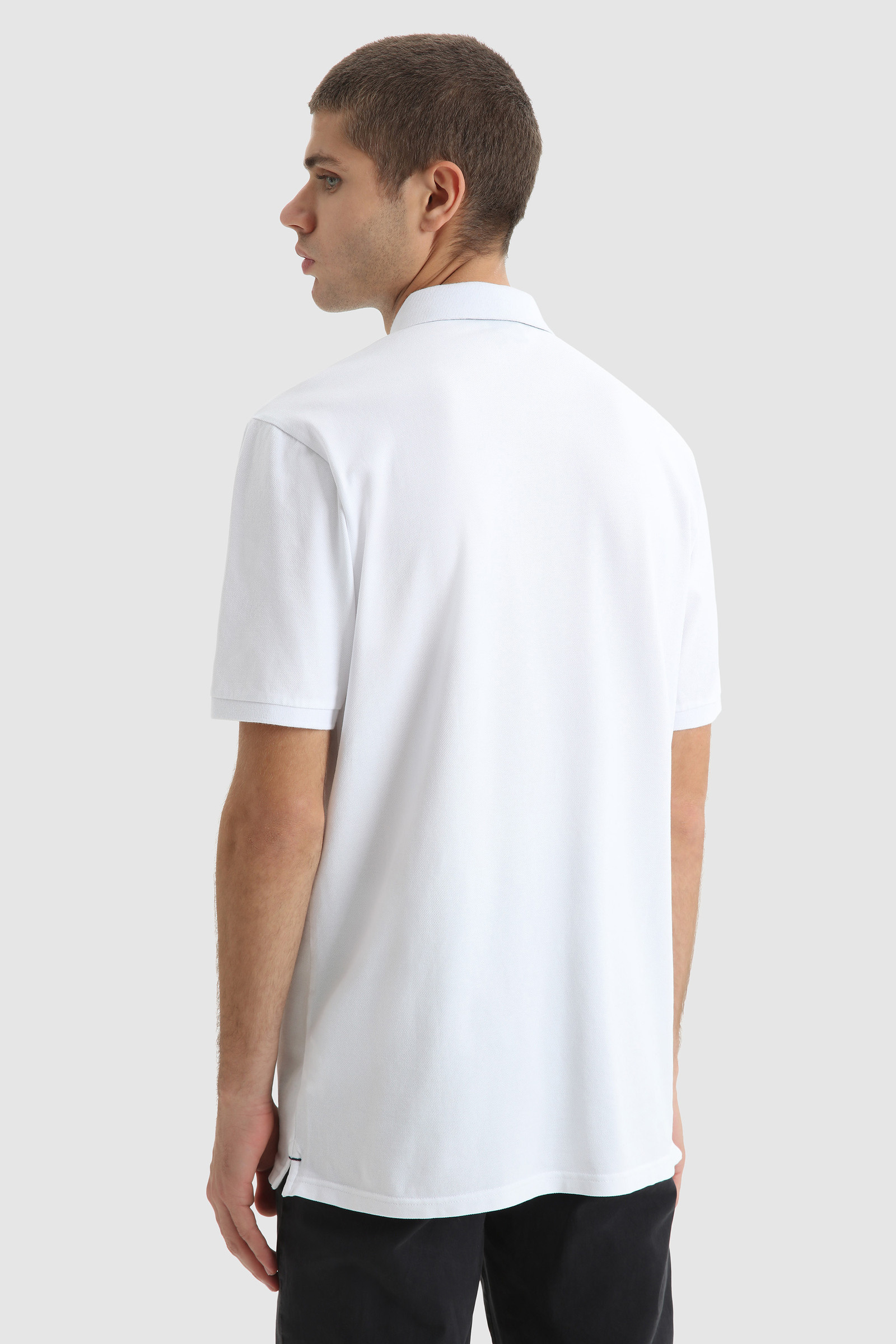 Polo Gracious en piqué de coton extensible blanc photo 3 | Woolrich