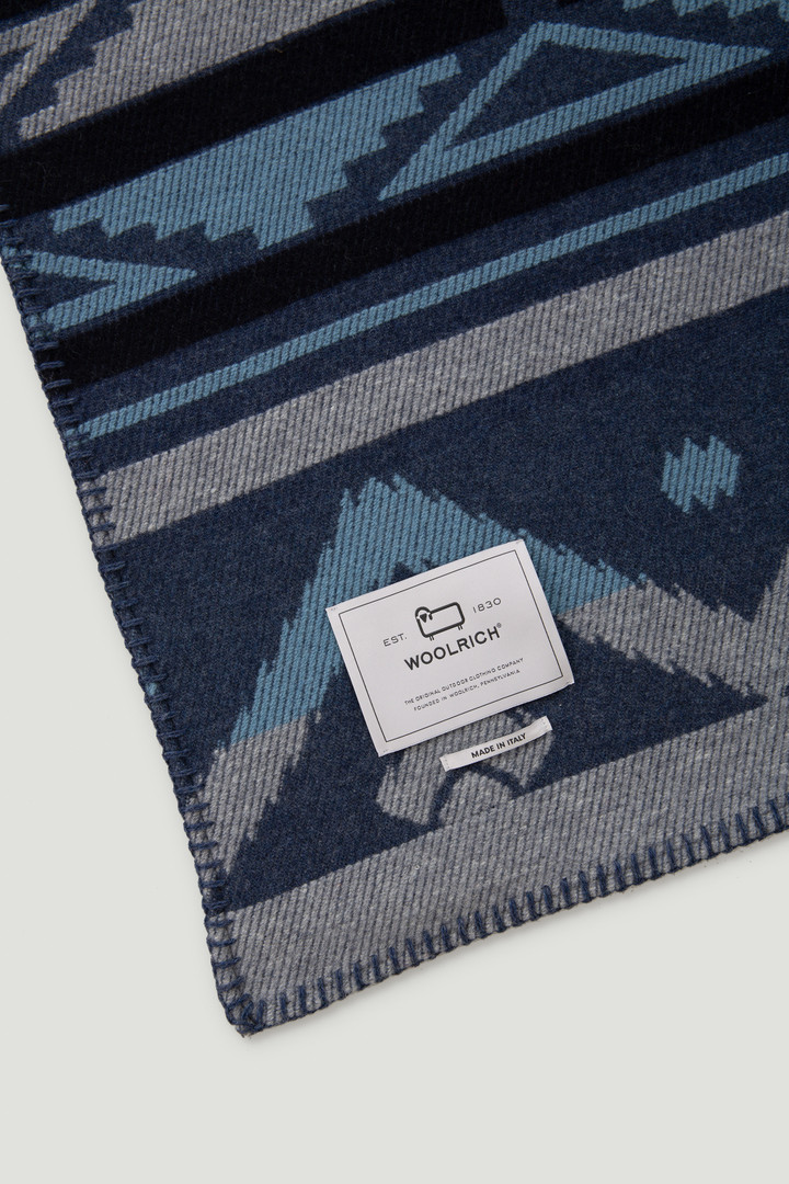 Jacquard Stripe Blanket in Pure Wool Blue photo 3 | Woolrich