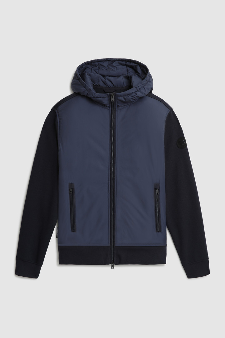 Sweat à capuche en tissu hybride bleu photo 7 | Woolrich