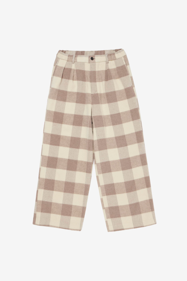 WOOL CHECK TROUSERS Beige photo 1 | Woolrich