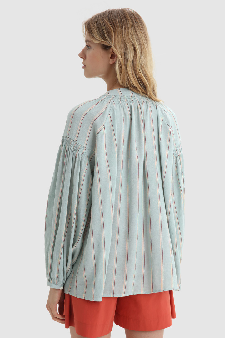 Striped linen blend blouse Blue photo 3 | Woolrich
