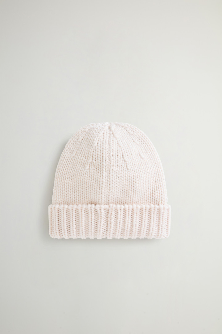 Boys’ Beanie in Pure Virgin Wool with Embroidered Logo White photo 2 | Woolrich