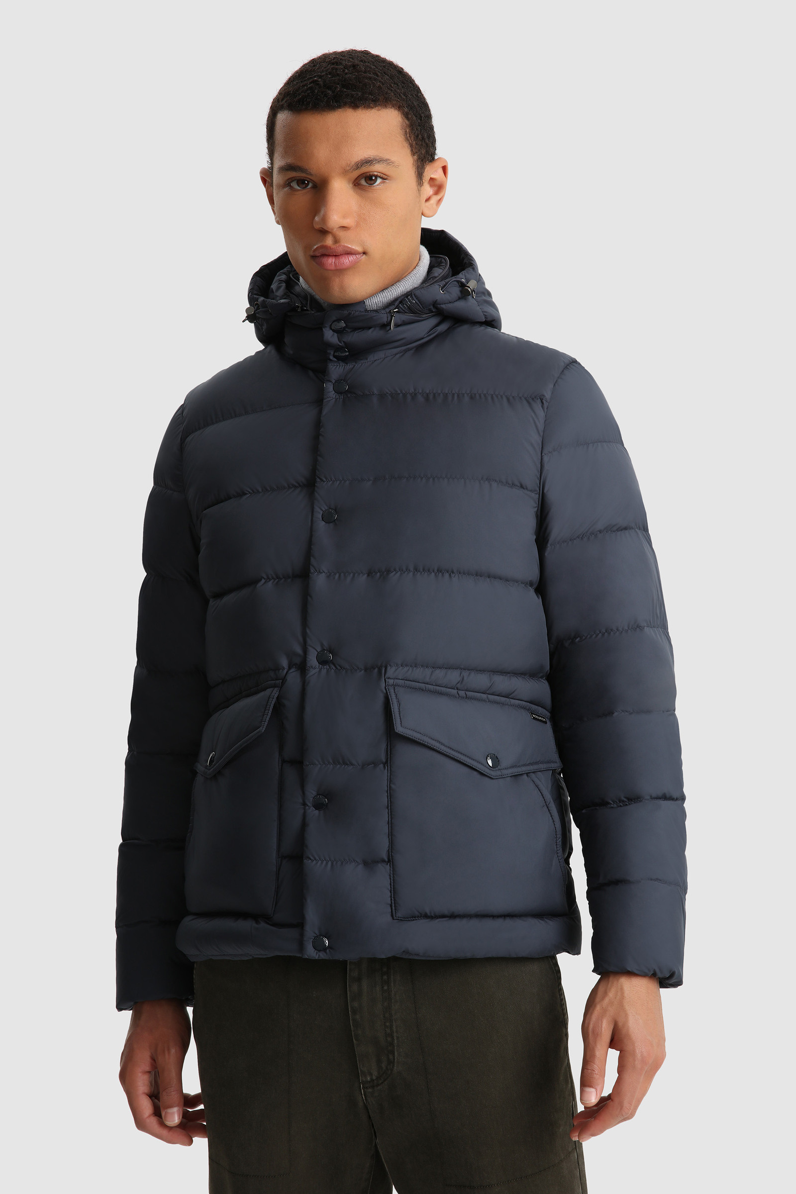 men's down jacket removable hood