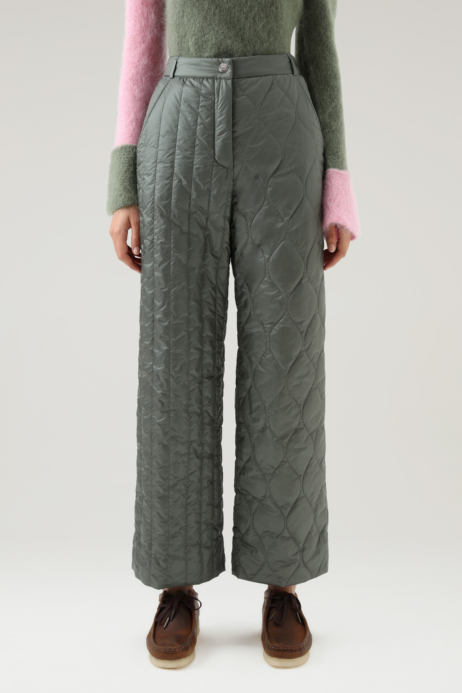 Women's Quilted Trousers - Daniëlle Cathari / Woolrich Green