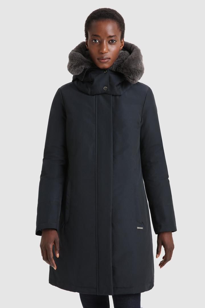 black puffer jacket with fur hood topshop