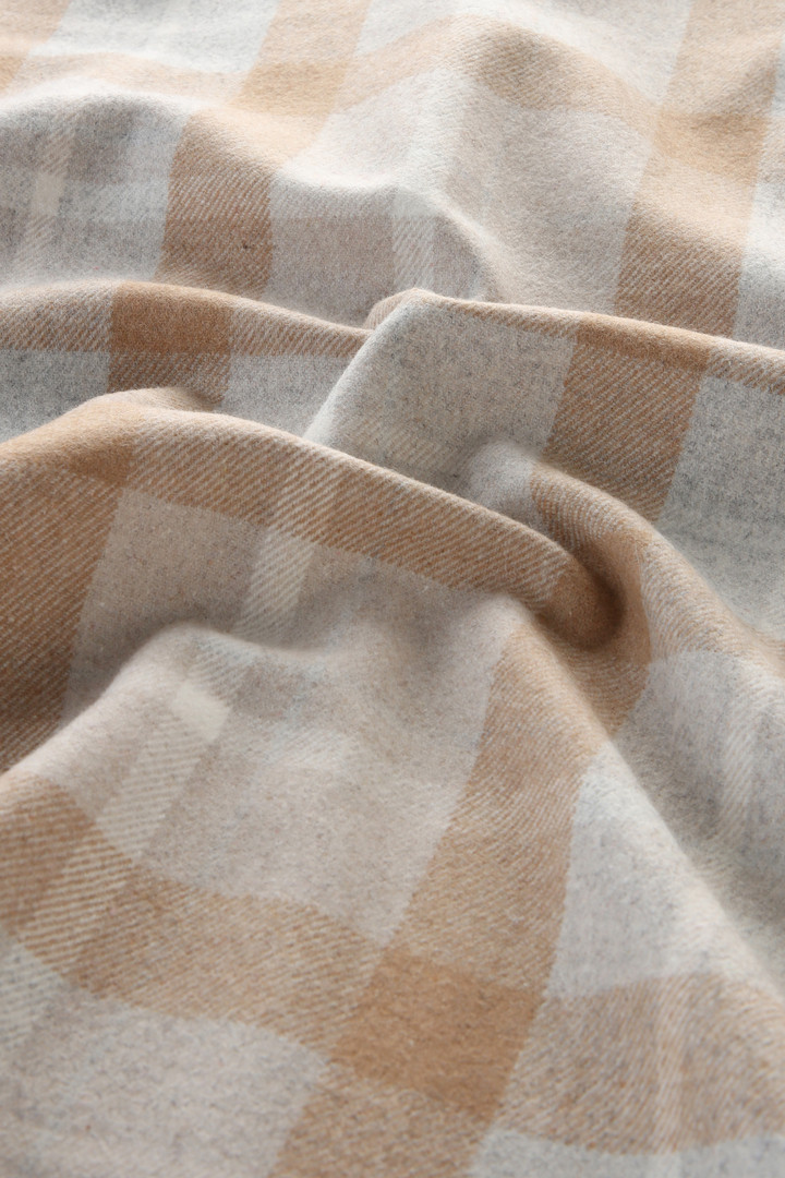 Western Check Overshirt in Wool Blend Flannel Beige photo 5 | Woolrich