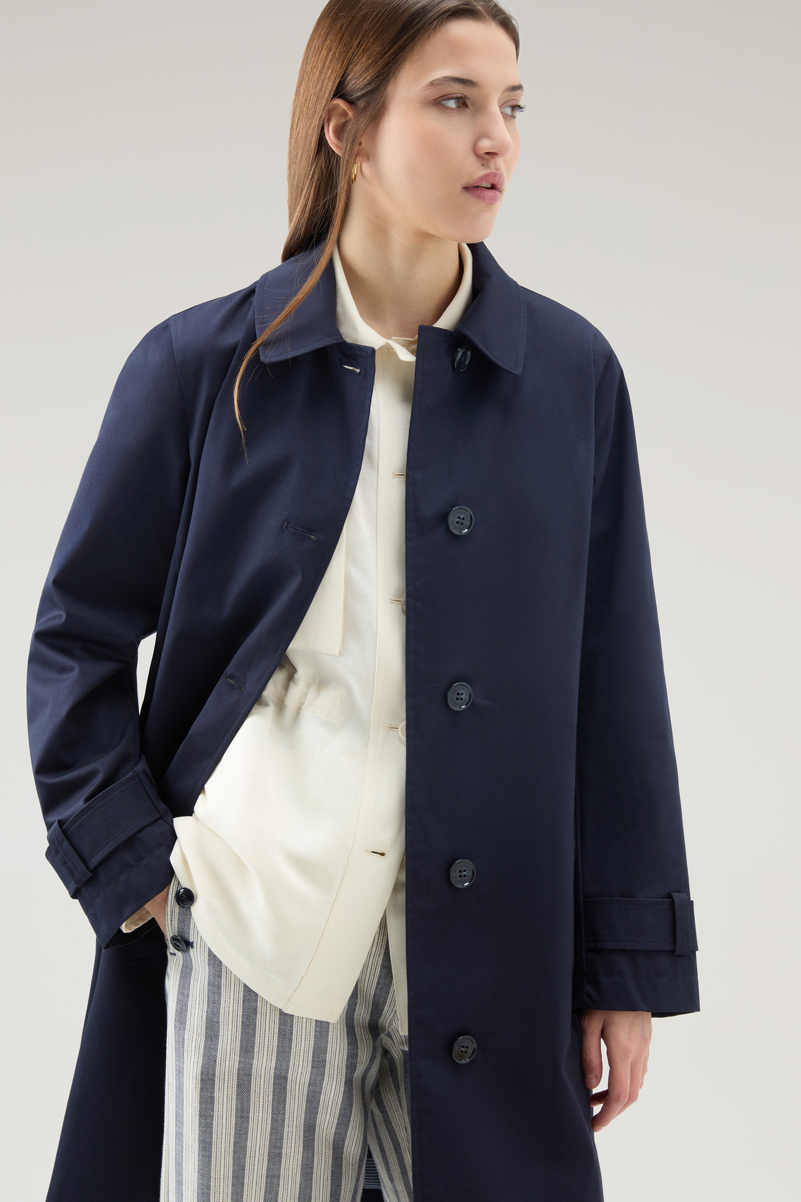 Women's Havice Trench Coat in Best Cotton Blue | Woolrich USA
