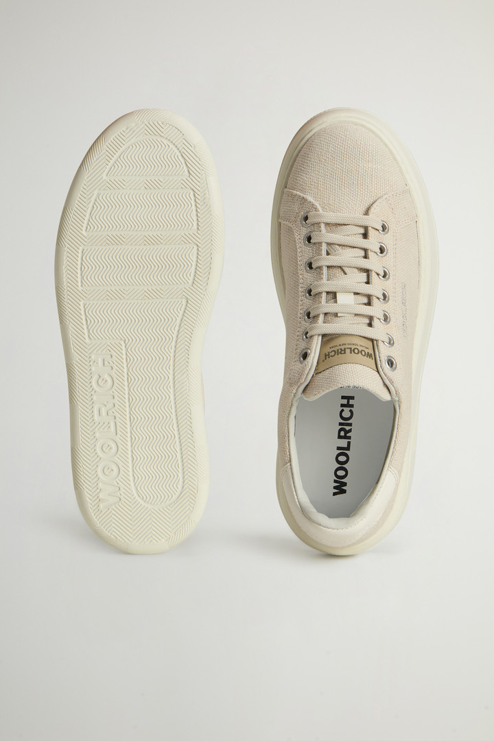 Chunky Court Sneakers with Embroidered Logo Beige photo 4 | Woolrich