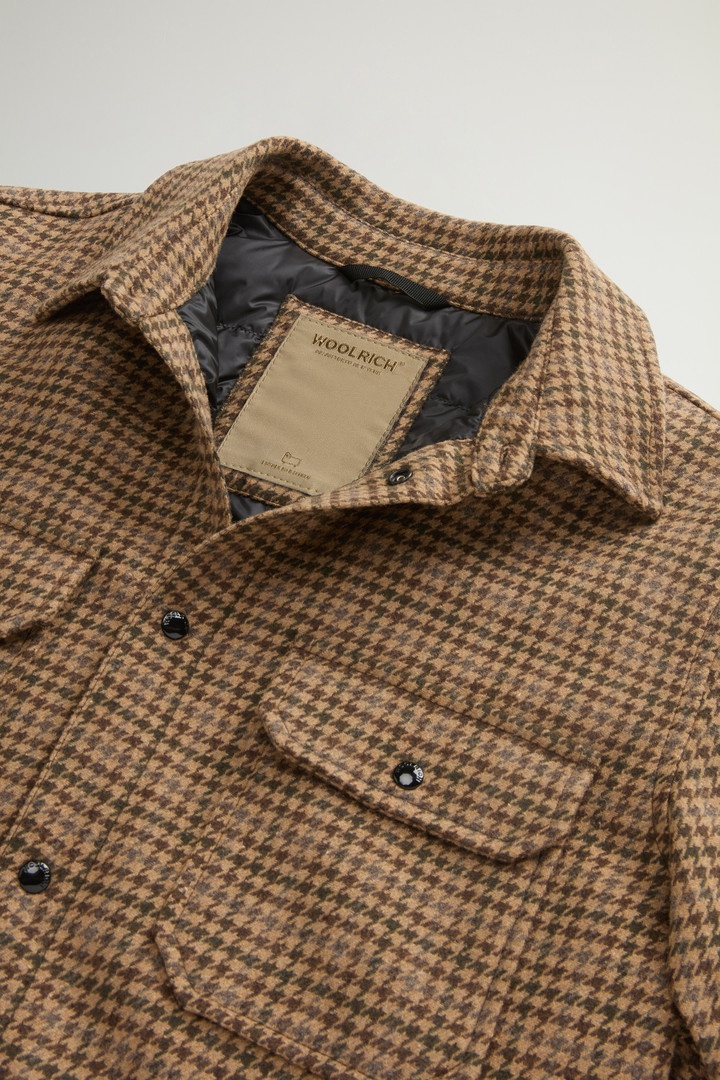 Alaskan Padded Overshirt in Checked Italian Wool Blend Beige photo 6 | Woolrich