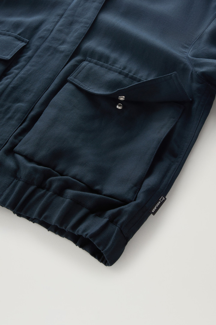Bomber Jacket in Linen Blend Blue photo 8 | Woolrich
