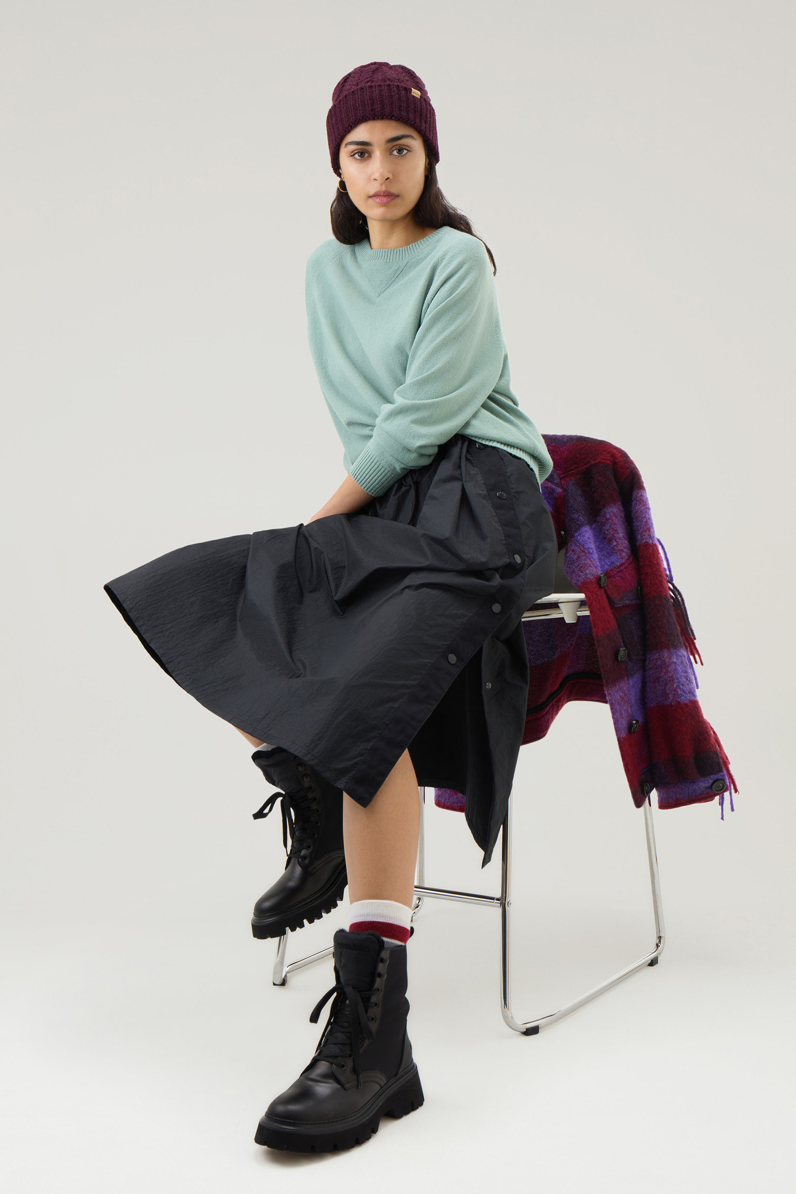 Maglia girocollo in misto lana verde photo 2 | Woolrich