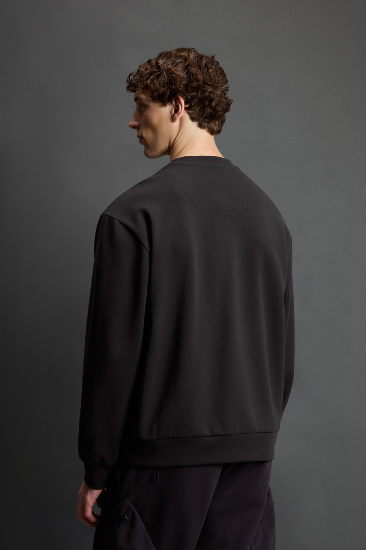 Crewneck Sweatshirt in Cotton Interlock and Nylon Blend by Todd Snyder Black photo 3 | Woolrich