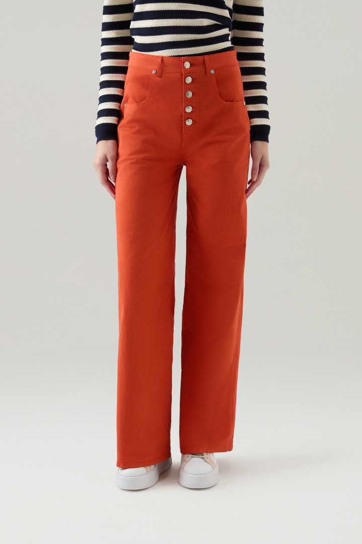 Pantalones de sarga de algodón elástico teñido en prenda Naranja photo 1 | Woolrich
