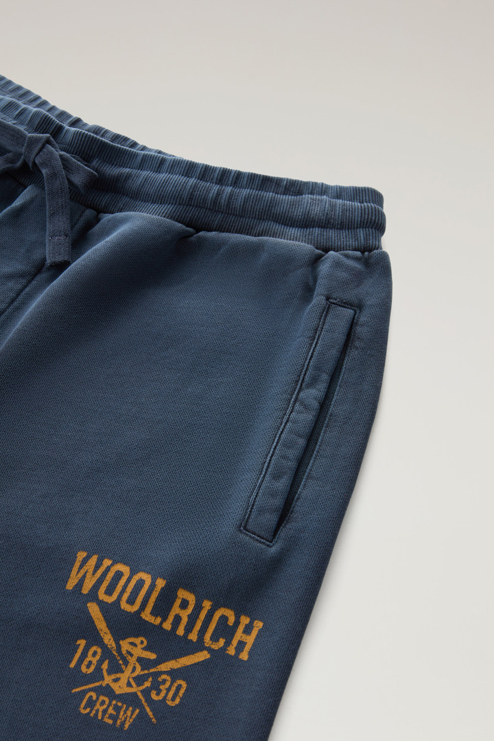 Pantalon de sport en pur coton molletonné avec cordon de serrage Bleu photo 6 | Woolrich