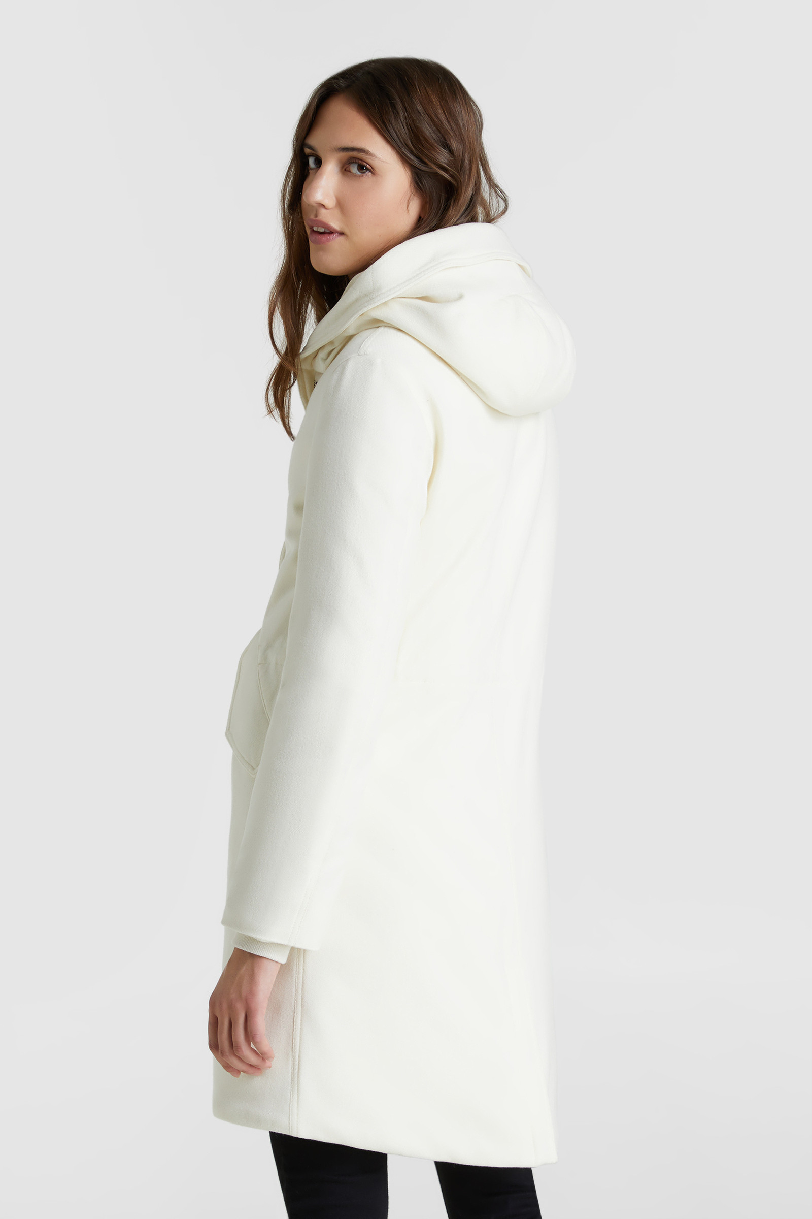 Carnation Parka in lana pregiata, con pelliccia volpe