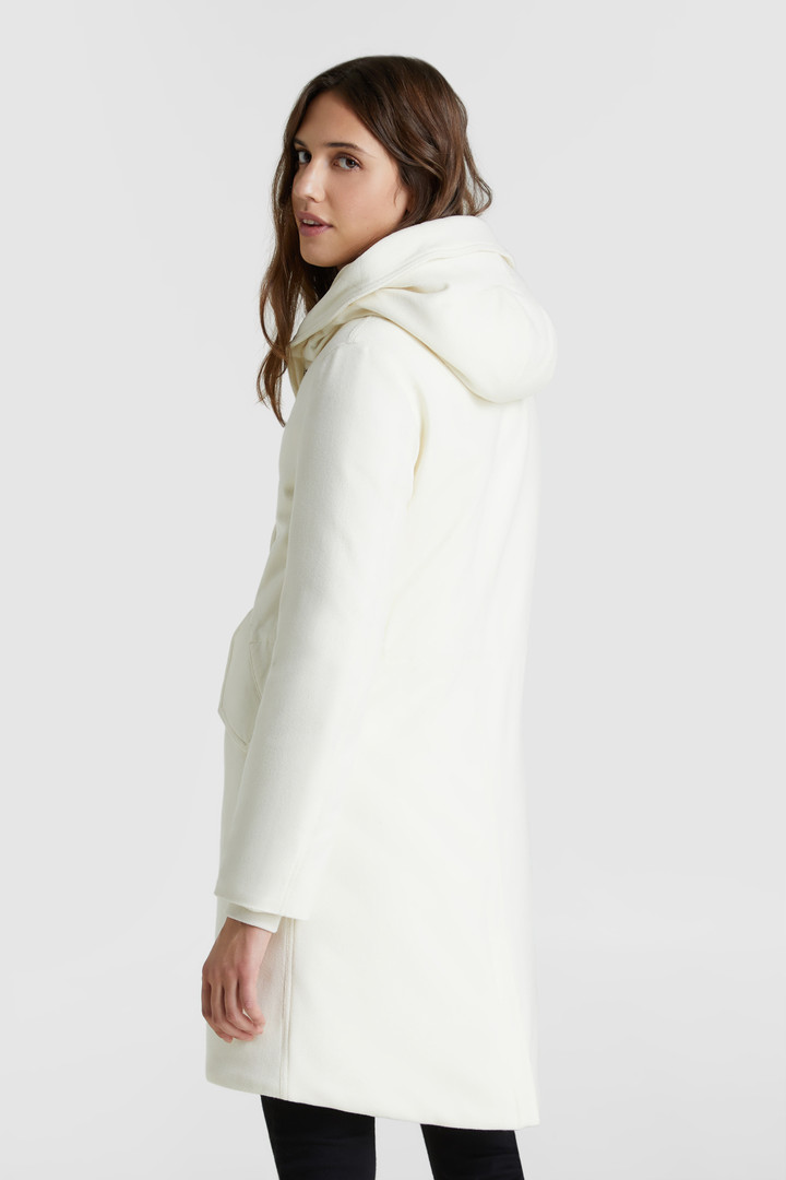 Carnation Parka in lana pregiata, con pelliccia volpe