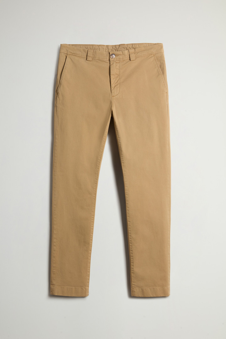 Garment-Dyed Chino Pants in Stretch Cotton Twill Beige photo 4 | Woolrich