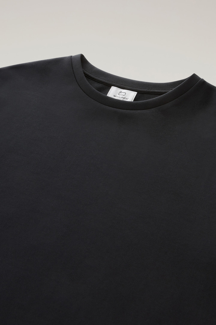 Crewneck in Mixed Cotton with Nylon Details Black photo 2 | Woolrich