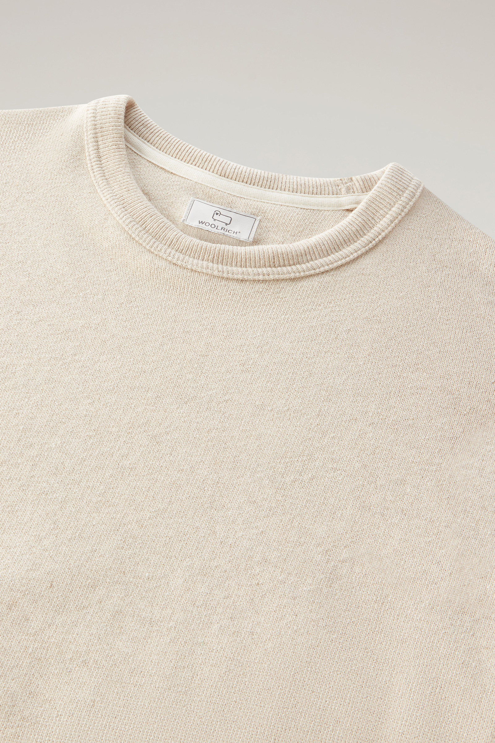 Sweat-shirt à col rond en coton et lin mélangés beige photo 6 | Woolrich