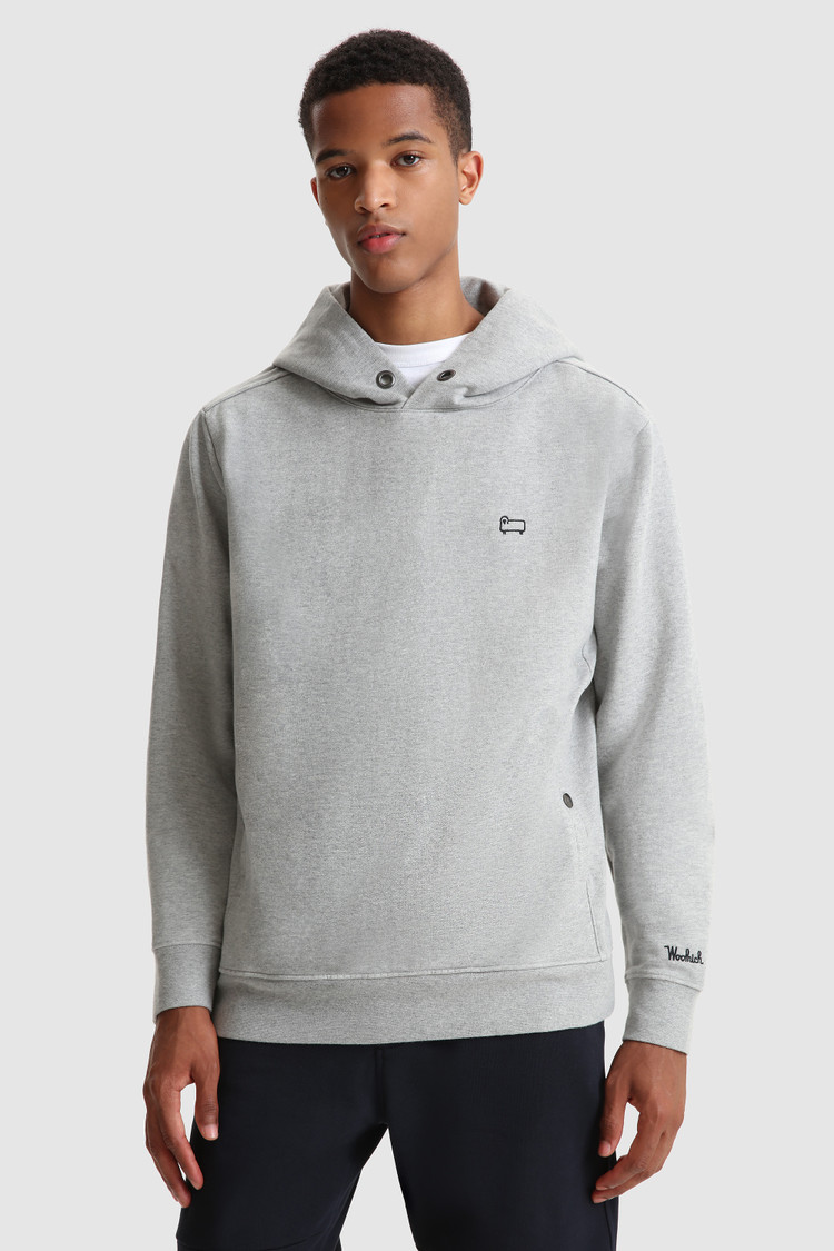 Sweat à capuche American en coton brossé