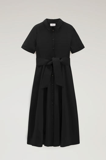Shirt Dress in Pure Cotton Poplin Black | Woolrich