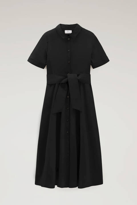 Shirt Dress in Pure Cotton Poplin Black photo 2 | Woolrich