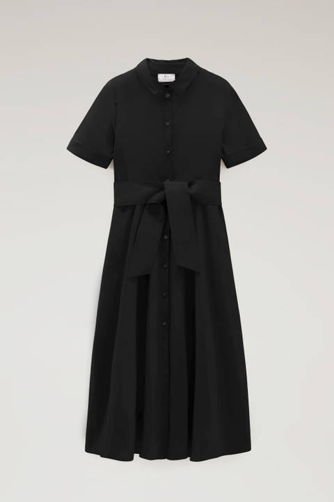 Shirtkleid aus reiner Baumwollpopeline Schwarz photo 2 | Woolrich