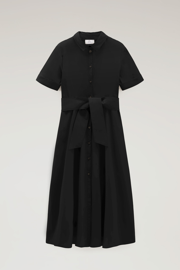 Vestido camisero midi de popelina de puro algodón Negro photo 5 | Woolrich