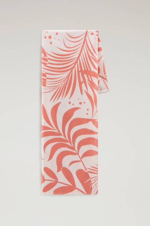 Garment-dyed Zuiver katoenen bandana met print Roze | Woolrich