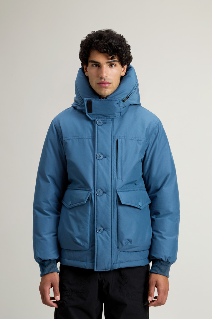 Bomberjacke aus Ramar Cloth mit abnehmbarer Kapuze Blau photo 1 | Woolrich