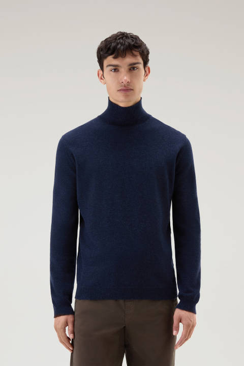 Turtleneck Sweater in Merino Wool Blend Blue | Woolrich