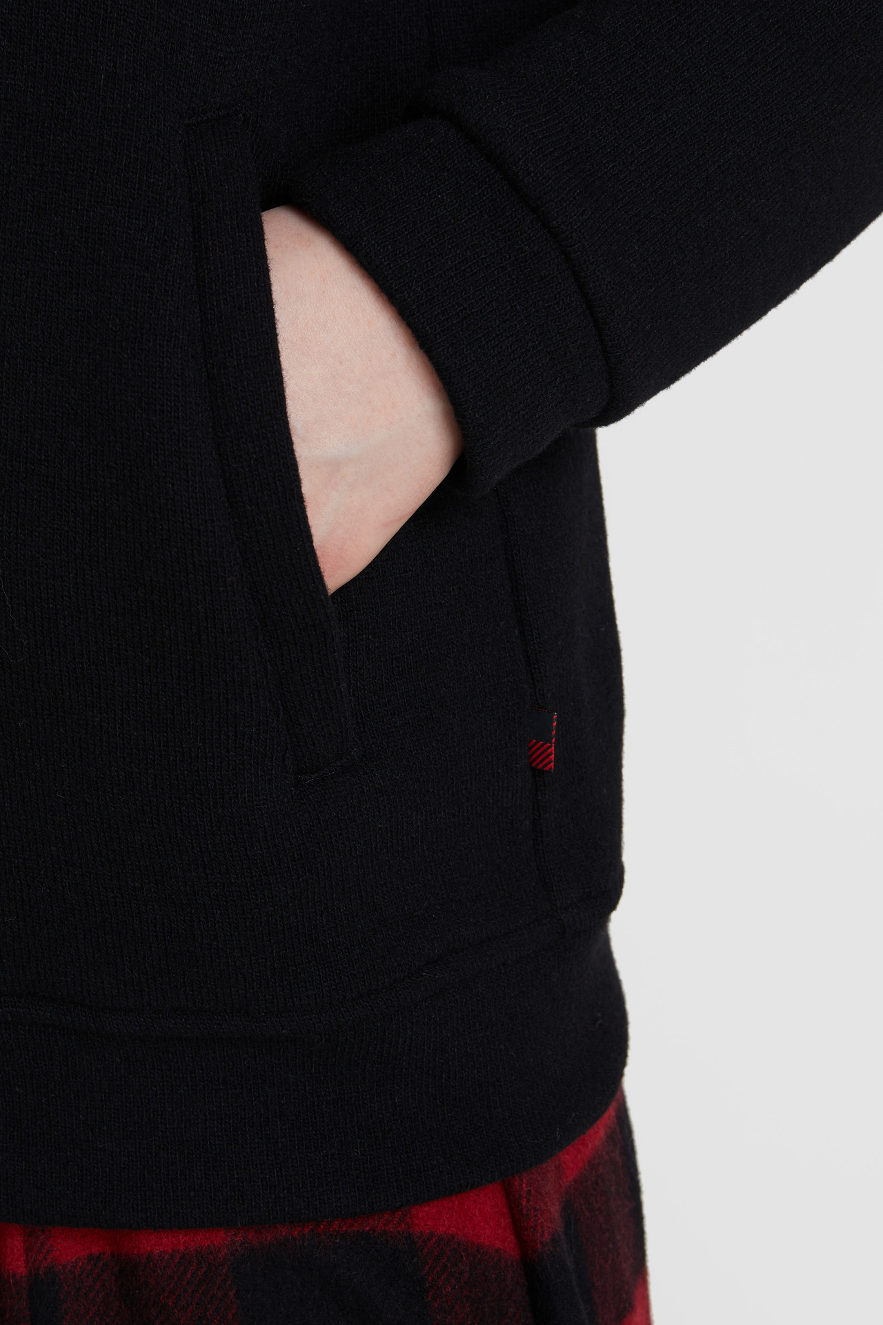 Felpa In Lana E Cotone Con Cappuccio E Zip