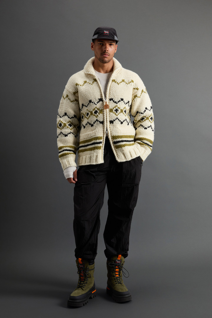 Cowichan Cardigan in Pure Wool with Contrasting Pattern by Todd Snyder White photo 2 | Woolrich