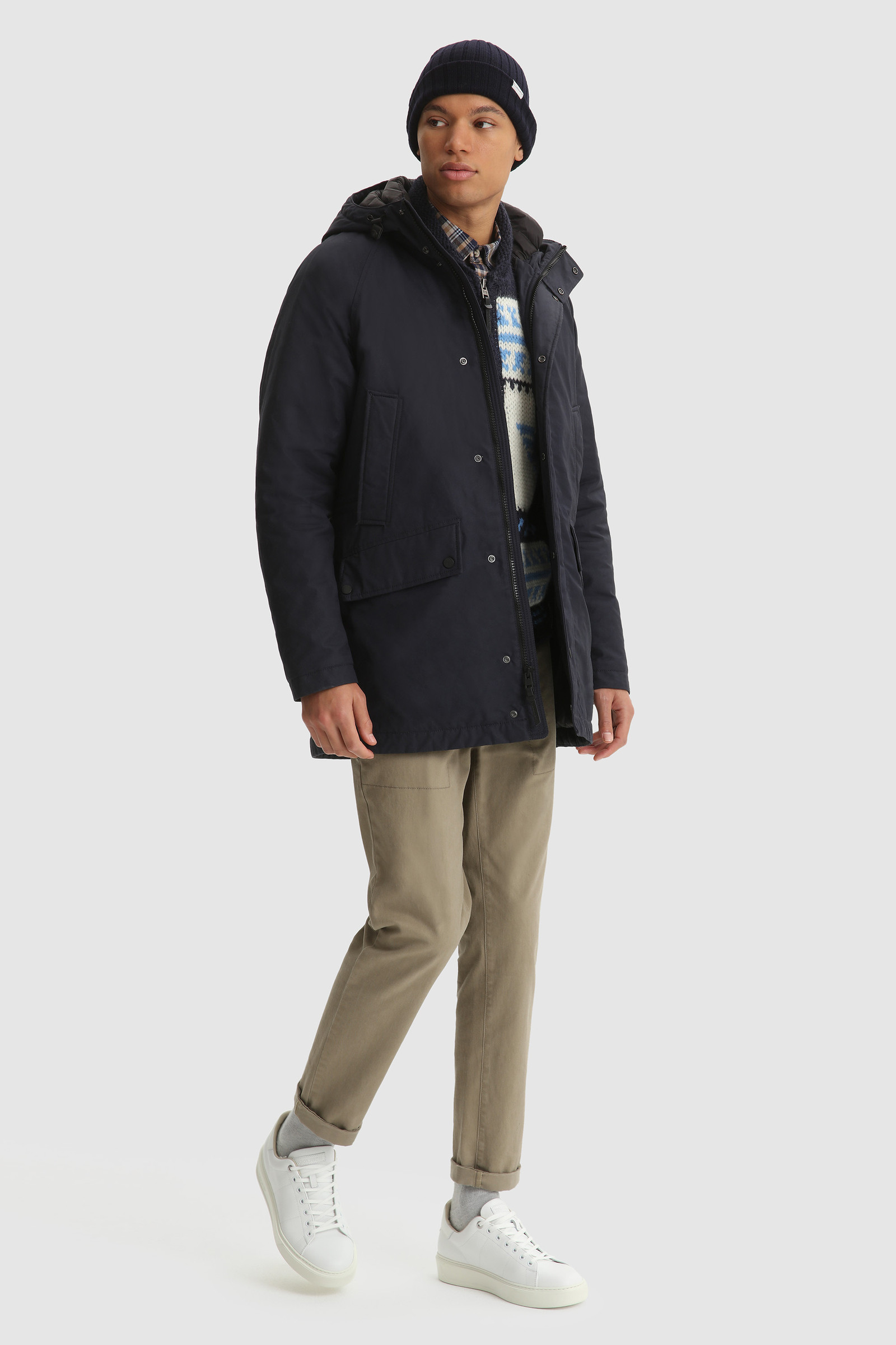 Polar Parka en coton ciré British Millerain bleu photo 2 | Woolrich