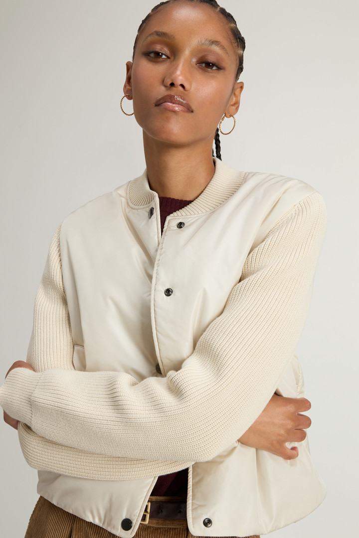 Nylon Hybrid Bomber White photo 4 | Woolrich
