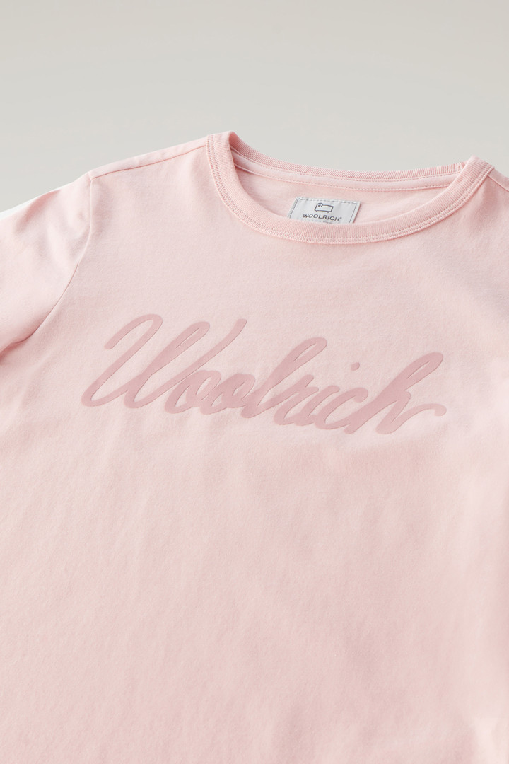 Girls' Logo T-Shirt in Pure Cotton Pink photo 3 | Woolrich