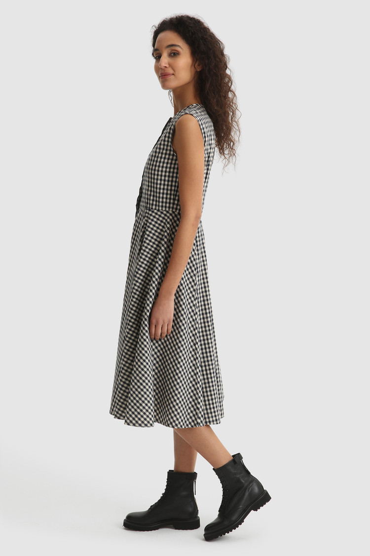 Patterned cotton long dress