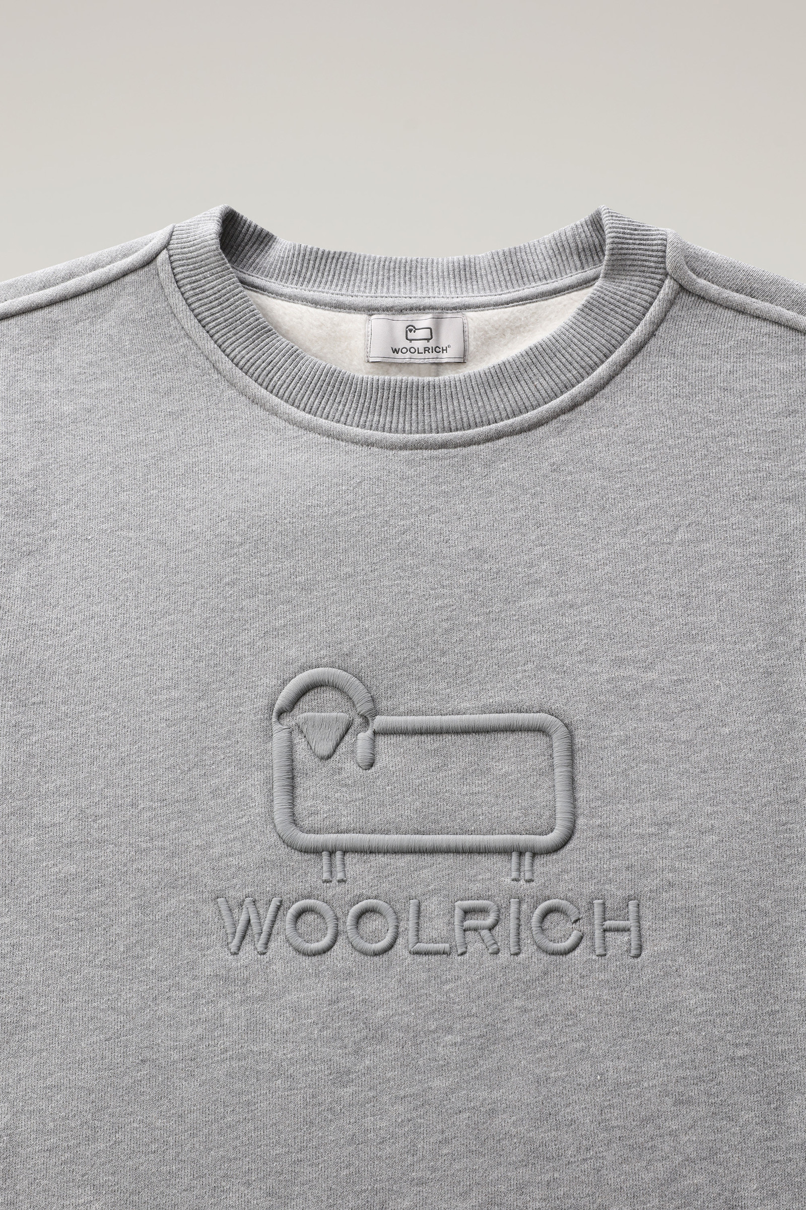 Klassischer Fleece-Crewneck mit gesticktem Logo grey photo 6 | Woolrich