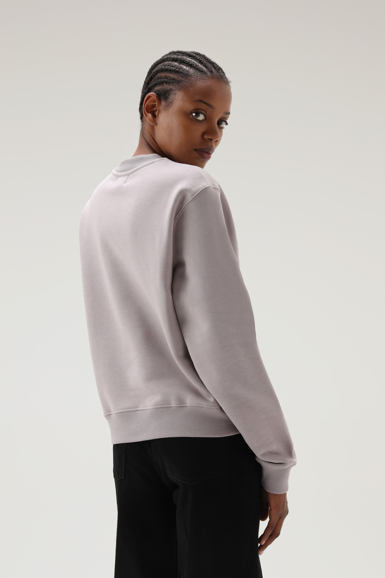 Embroidered Logo Fleece Sweatshirt Lilac photo 3 | Woolrich