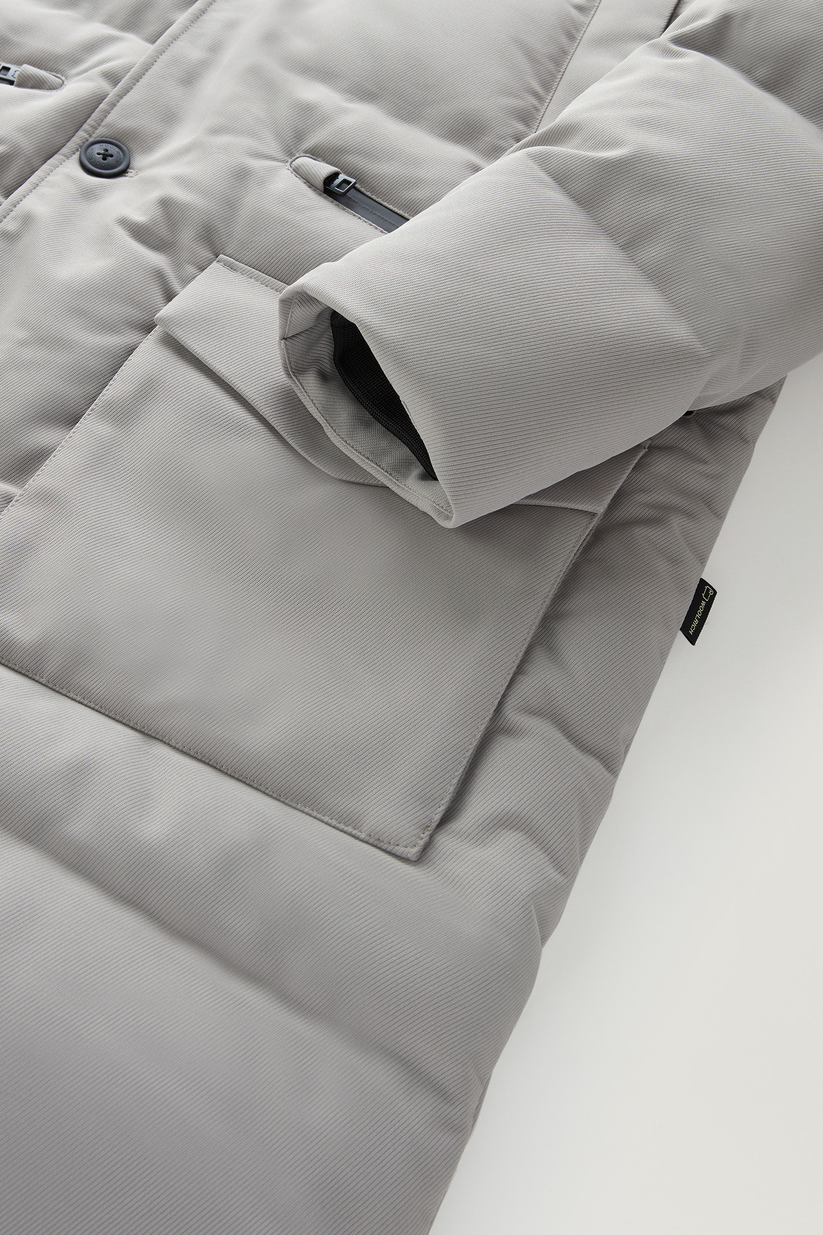 Parka de sarga de poliéster con visera desmontable de lana marrón photo 9 | Woolrich