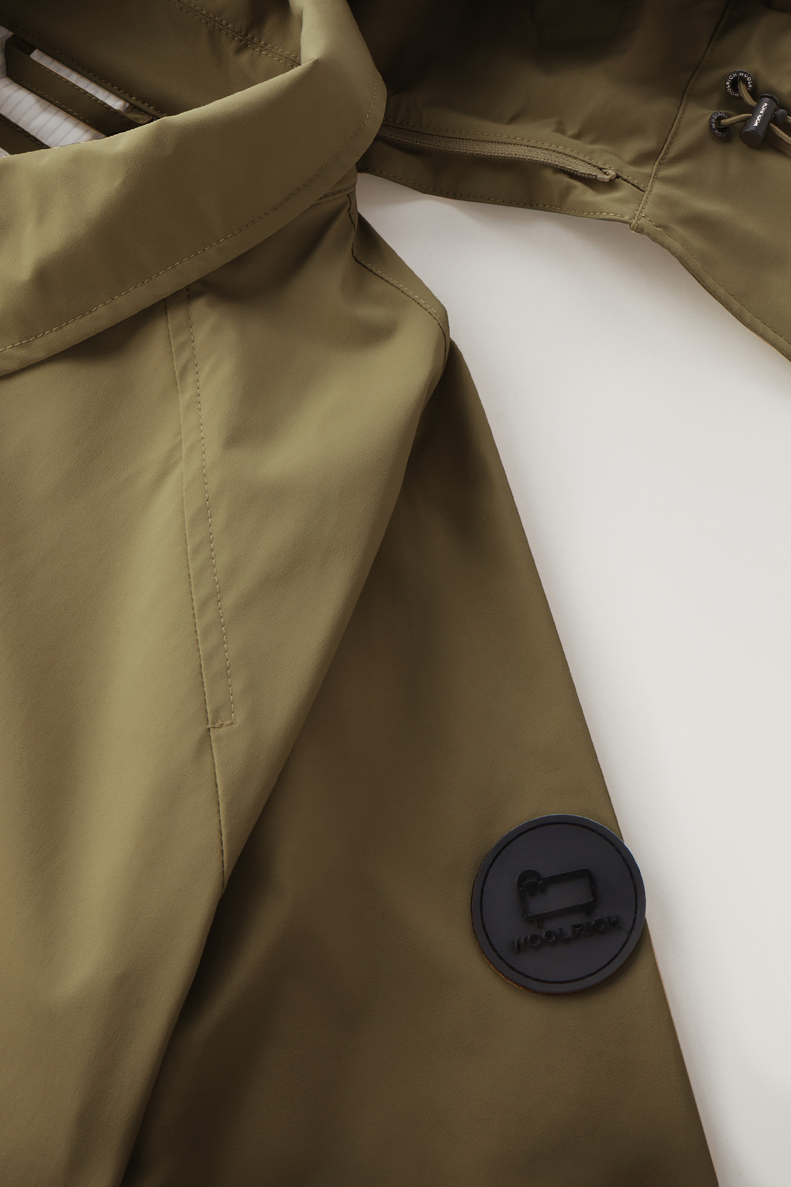 Fayette Light Trench Coat with Detachable Hood Green photo 8 | Woolrich