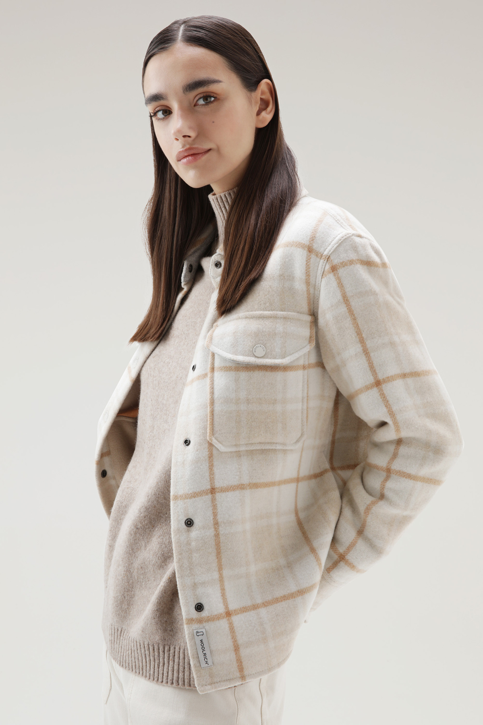 Giacca a camicia in misto cotone e lana giallo photo 4 | Woolrich