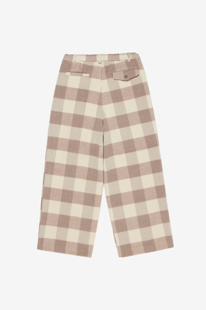 WOOL CHECK TROUSERS Beige photo 2 | Woolrich