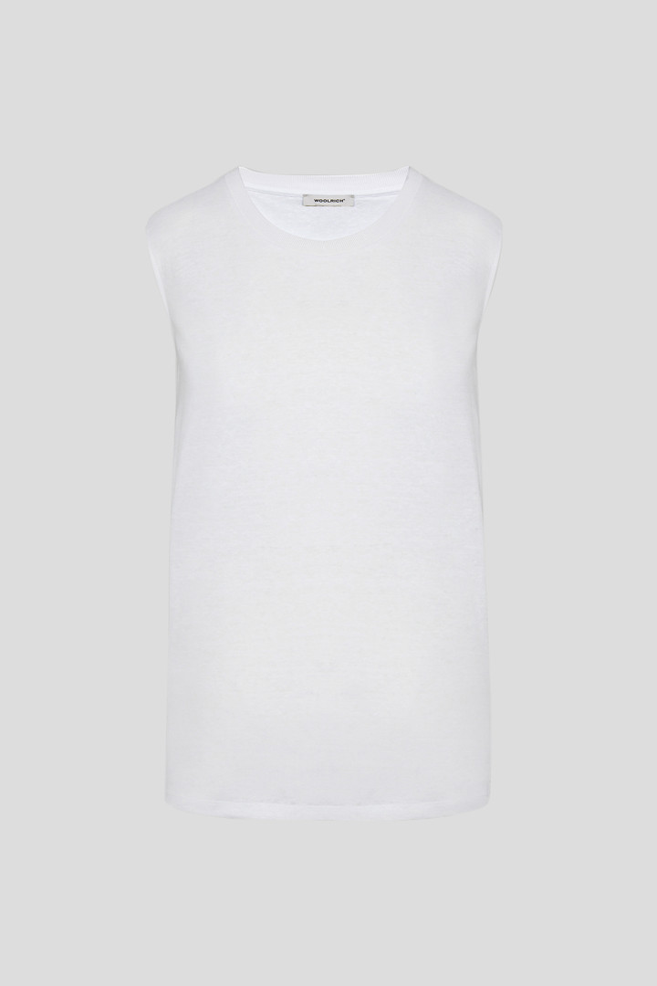 Mixed Fabric Tank Shirt