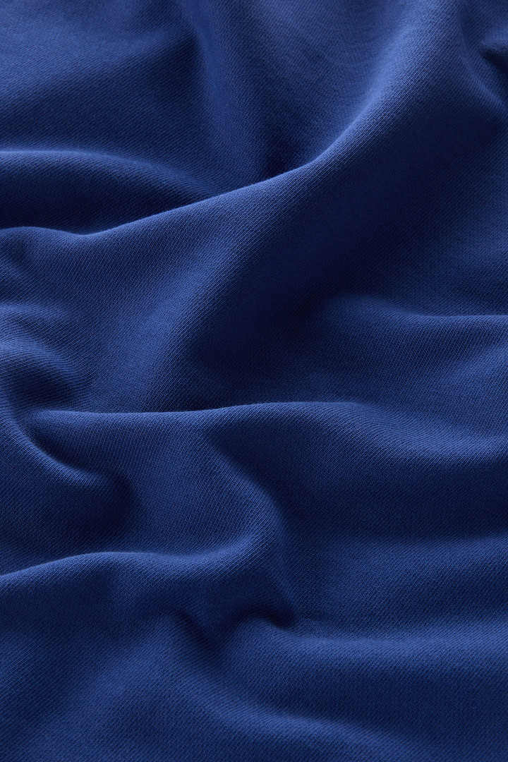 Sweat-shirt en pur coton à capuche et logo brodé Bleu photo 8 | Woolrich
