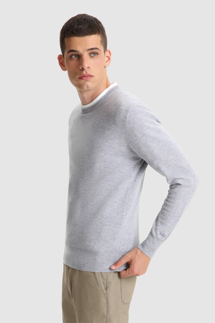 Men's Super Geelong wool Crewneck Sweater Grey | Woolrich