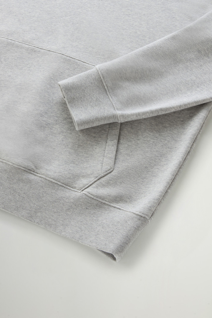 Sweat-shirt en coton mélangé à capuche et logo brodé Gris photo 7 | Woolrich