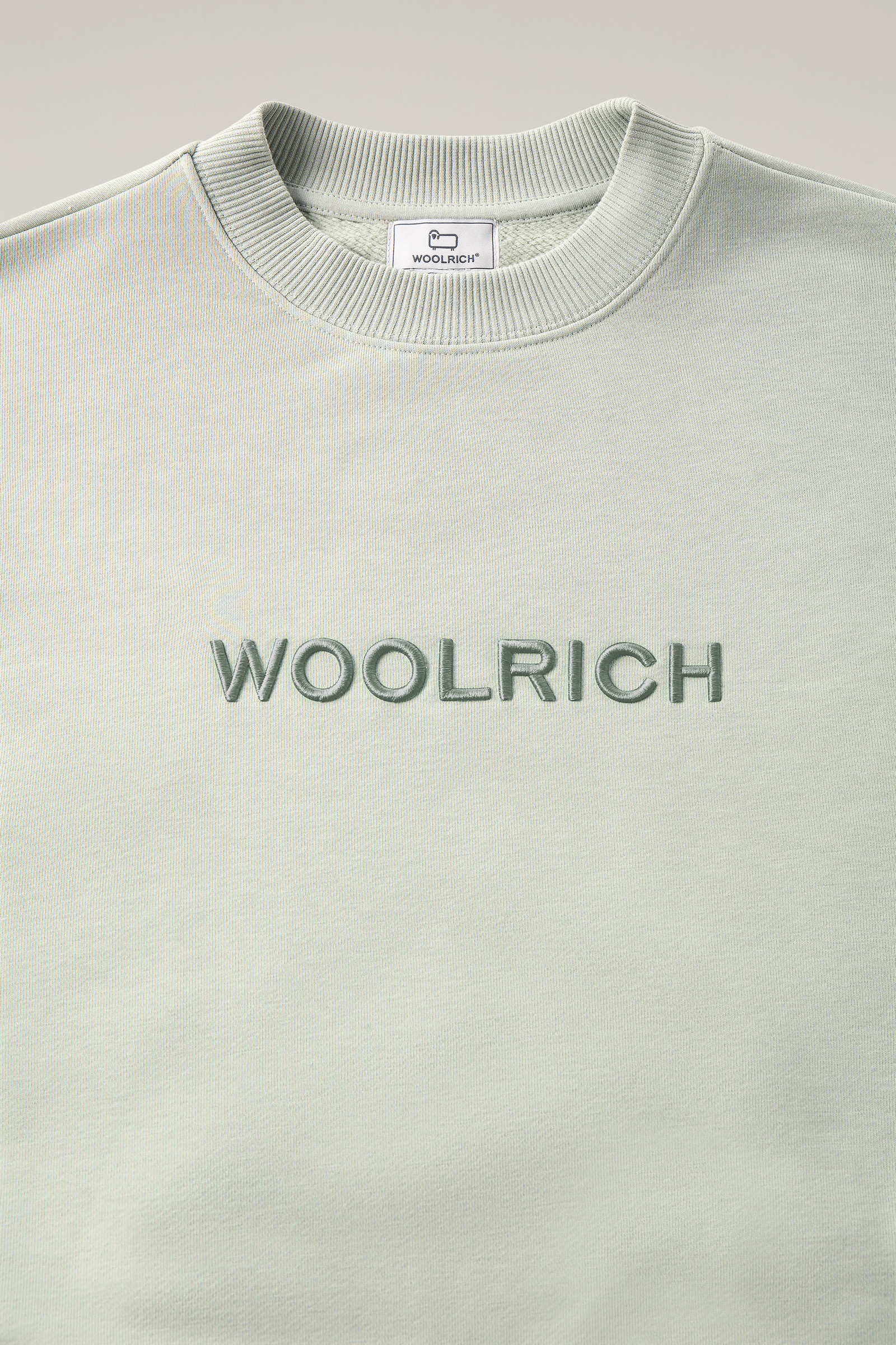 Embroidered Logo Fleece Sweatshirt Green photo 6 | Woolrich